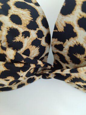 Aqua Bikini Top size S - La Vie en Rose Aqua Leopard Print
